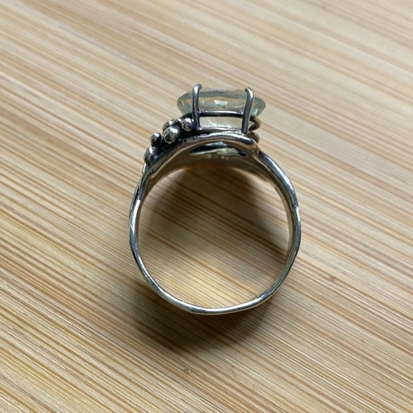 Sterling Silver Large Prasiolite Stone Statement Ring - Picture 11 of 16